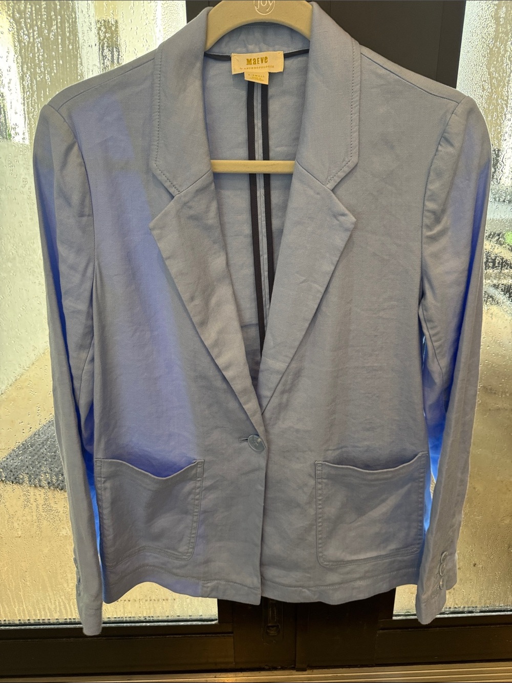 Anthropologie linen blazer blue